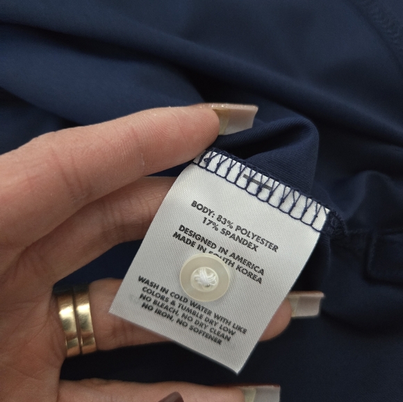 RHOBACK Solid - USA Men's Short Sleeve Performance Polo. Color Fleet Navy with f - Picture 7 of 8